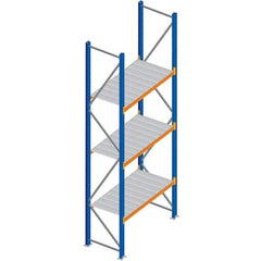 Interlake Mecalux - 1 Bay, 3 Shelf, 1,425 Lb per Level Capacity, Blue Bulk Storage Rack - 96" Wide x 144" High x 36" Deep - Caliber Tooling