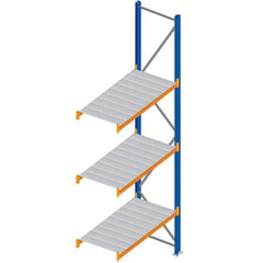 Interlake Mecalux - 1 Bay, 3 Shelf, 1,425 Lb per Level Capacity, Blue Bulk Storage Rack - 96" Wide x 96" High x 36" Deep - Caliber Tooling