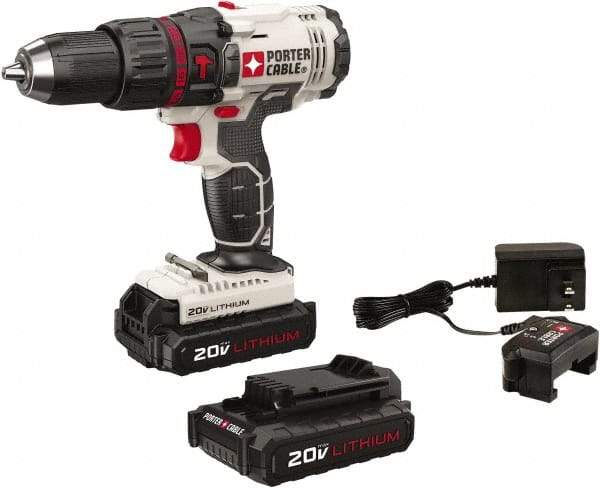 Porter-Cable - 20 Volt 1/2" Keyless Chuck Cordless Hammer Drill - 0 to 25,500 BPM, 0 to 1,500 RPM, Reversible - Caliber Tooling