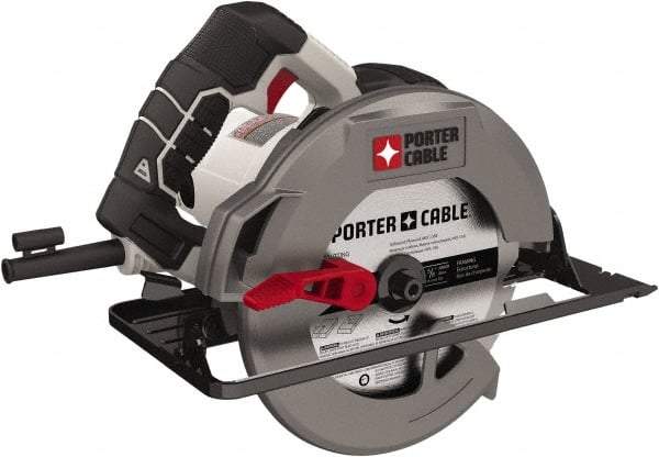 Porter-Cable - 15 Amps, 7-1/4" Blade Diam, 5,500 RPM, Electric Circular Saw - 120 Volts, 6' Cord Length, 5/8" Arbor Hole, Right Blade - Caliber Tooling