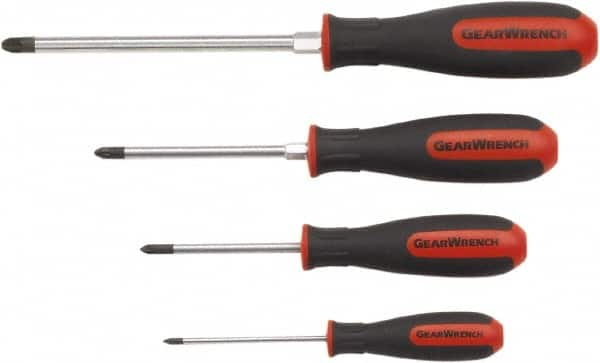 GearWrench - 4 Piece Pozidriv Screwdriver Set - Blade Sizes: Length 18 - Caliber Tooling