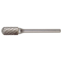 SC-43 Double Cut Solid Carbide Bur-Cylindrical with Ball Nose - Exact Industrial Supply