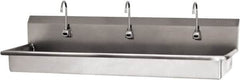 SANI-LAV - 65" Long x 16-1/2" Wide Inside, 1 Compartment, Grade 304 Stainless Steel (2) Person Wash-Station with Double Foot Valves - 16 Gauge, 68" Long x 20" Wide x 21-1/2" High Outside, 5-1/2" Deep - Caliber Tooling