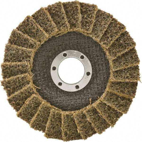 Camel Grinding Wheels - 60 Grit, 4-1/2" Disc Diam, 5/8-11 Center Hole, Type 29 Aluminum Oxide Flap Disc - 13,300 Max RPM, Non-Woven Backing, Arbor Attaching System, Non-Woven - Caliber Tooling