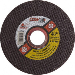 Camel Grinding Wheels - 4-1/2" 60 Grit Aluminum Oxide Cutoff Wheel - 0.035" Thick, 7/8" Arbor, 13,300 Max RPM - Caliber Tooling