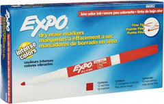 Expo - Red, Fine Point, Dozen Low Odor Dry Erase Markers - For Use with Dry Erase Marker Boards - Caliber Tooling