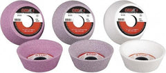 Camel Grinding Wheels - 4" Diam, 20mm Hole Size, 2" Overall Thickness, 80 Grit, Type 6 Tool & Cutter Grinding Wheel - Fine Grade, Aluminum Oxide, J Hardness, Vitrified Bond - Caliber Tooling