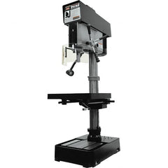 Jet - 10-7/16" Swing, Variable Speed Pulley Drill Press - Variable Speed, 2 hp, Single Phase - Caliber Tooling