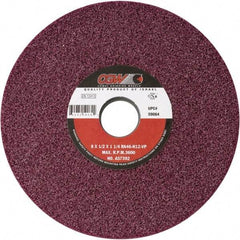 Camel Grinding Wheels - 7" Diam x 1-1/4" Hole x 1/2" Thick, H Hardness, 46 Grit Surface Grinding Wheel - Aluminum Oxide, Type 1, Medium Grade, Vitrified Bond, No Recess - Caliber Tooling