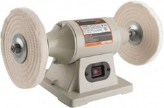 Enco - 8" Wheel Diam x 1/2" Wheel Width, 3/4 hp Buffer - 5/8" Arbor Hole Diam, 1 Phase, 3,450 Max RPM, 120 Volts - Caliber Tooling