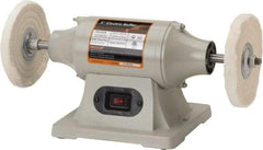 Enco - 6" Wheel Diam x 3/8" Wheel Width, 1/2 hp Buffer - 1/2" Arbor Hole Diam, 1 Phase, 3,450 Max RPM, 120 Volts - Caliber Tooling