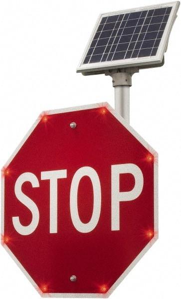 TAPCO - "Stop", 48" Wide x 48" High, Aluminum Stop & Yield Signs - 0.08" Thick, Red/White, Diamond Grade Reflectivity, Octagon, Post Mount - Caliber Tooling