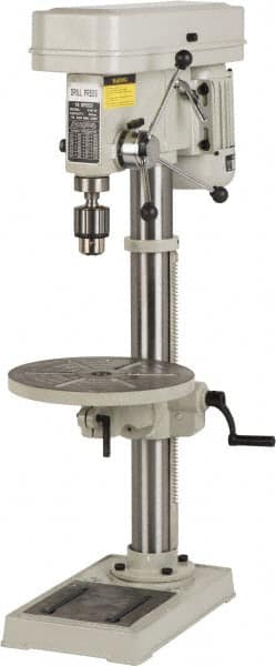 Enco - 330mm Swing, Step Pulley Drill Press - 16 Speed, 3/4 hp, Single Phase - Caliber Tooling