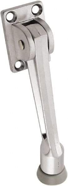 National Mfg. - 5" Projection Kickdown Door Stop - Screw Mount, Satin Chrome Finish - Caliber Tooling