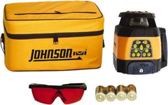 Johnson Level & Tool - 1,500' (Exterior) Measuring Range, 1/8" at 100' Accuracy, Self-Leveling Rotary Laser - 200, 500 RPM, 2 Beams, C Battery Included - Caliber Tooling