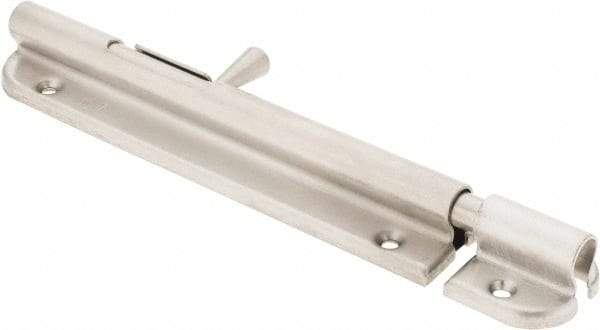 Sugatsune - 6-1/16" Long, 1" Wide Stainless Steel Barrel Bolts - Nickel Plated - Caliber Tooling