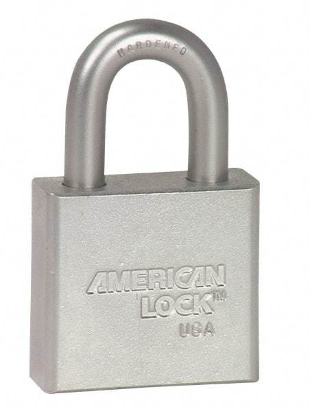 American Lock - 3" Shackle Clearance, Keyed Alike A5262 Padlock - 3/8" Shackle Diam, Steel, with Solid Steel Finish - Caliber Tooling