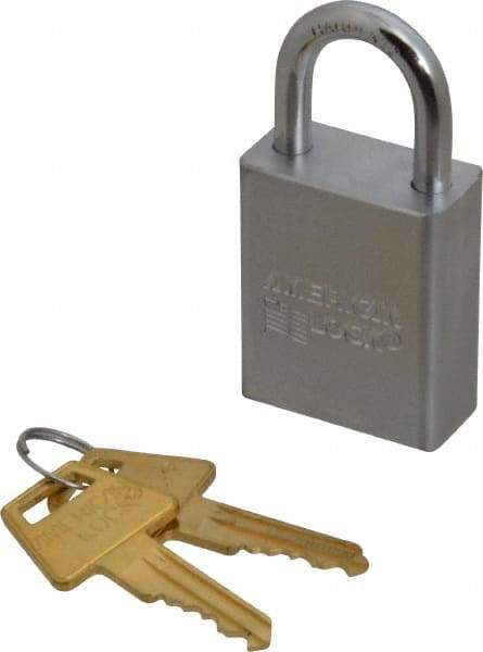 American Lock - 1" Shackle Clearance, Keyed Different A5100 Padlock - 1/4" Shackle Diam, Steel - Caliber Tooling