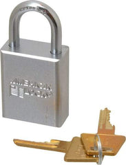 American Lock - 1" Shackle Clearance, Keyed Alike A5100 Padlock - 1/4" Shackle Diam, Steel - Caliber Tooling