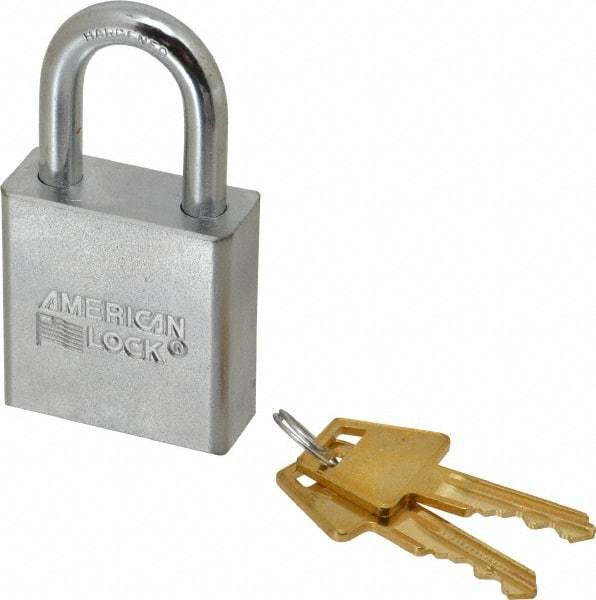 American Lock - 1-1/8" Shackle Clearance, Keyed Alike A5200 Padlock - 5/16" Shackle Diam, Steel - Caliber Tooling