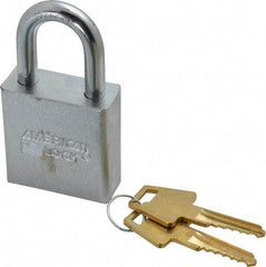 American Lock - 1-1/8" Shackle Clearance, Keyed Alike A5200 Padlock - 5/16" Shackle Diam, Steel - Caliber Tooling