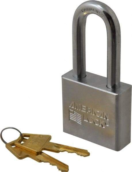 American Lock - 2" Shackle Clearance, Keyed Different A5261 Padlock - 3/8" Shackle Diam, Steel, with Solid Steel Finish - Caliber Tooling