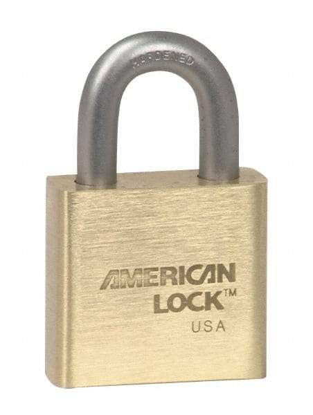 American Lock - 3" Shackle Clearance, Keyed Alike A5572 Padlock - 3/8" Shackle Diam, Steel & Brass, with Solid Extruded Brass Finish - Caliber Tooling