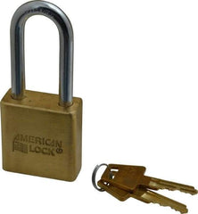 American Lock - 2" Shackle Clearance, Keyed Alike A5561 Padlock - 5/16" Shackle Diam, Steel & Brass, with Solid Extruded Brass Finish - Caliber Tooling