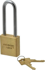 American Lock - 3" Shackle Clearance, Keyed Different A5562 Padlock - 5/16" Shackle Diam, Steel & Brass, with Solid Extruded Brass Finish - Caliber Tooling