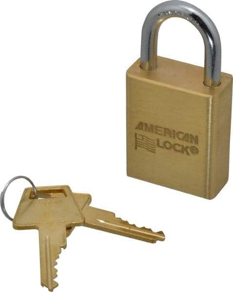 American Lock - 1" Shackle Clearance, Keyed Alike A5530 Padlock - 1/4" Shackle Diam, Steel & Brass, with Solid Extruded Brass Finish - Caliber Tooling