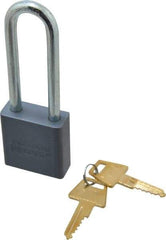 American Lock - 3" Shackle Clearance, Keyed Alike A12 Padlock - 5/16" Shackle Diam, Aluminum, with Solid Aluminum Finish - Caliber Tooling