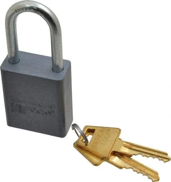 American Lock - 1-1/2" Shackle Clearance, Keyed Alike A31 Padlock - 1/4" Shackle Diam, Aluminum, with Solid Aluminum Finish - Caliber Tooling