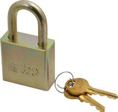 American Lock - 1-1/8" Shackle Clearance, Keyed Different A5200GLN Padlock - 5/16" Shackle Diam, Steel, with 1-3/4" Solid Steel Body w/Zinc Chromate Finish - Caliber Tooling