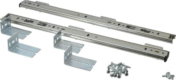 Knape & Vogt - 16" Slide Length, Chrome Variable-Height Pencil Drawer Slide - 3/4" Wide - Caliber Tooling