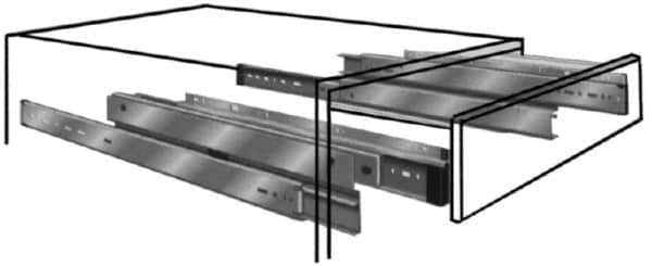 Knape & Vogt - 28" Slide Length, Chrome Drawer Slide - 30" Wide, Chrome Finish - Caliber Tooling