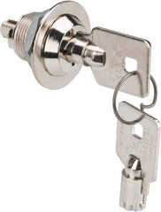 Made in USA - 5/8" Max Thickness, High Security Tubular Keyed Latch - Polished Nickel Coated - Caliber Tooling