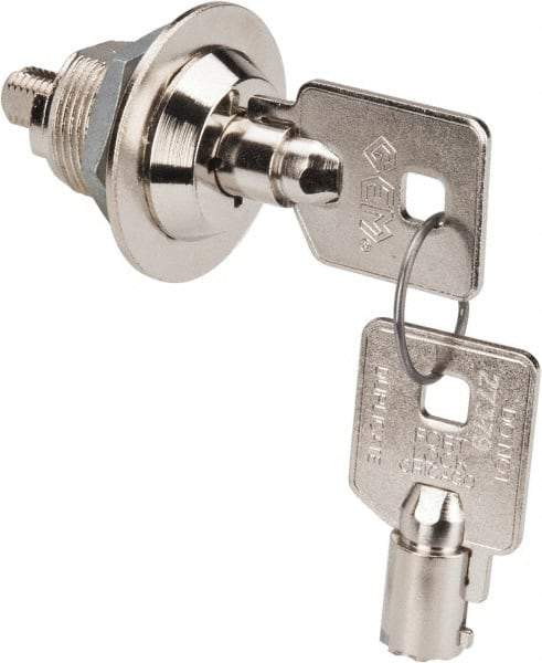 Made in USA - 5/8" Max Thickness, High Security Tubular Keyed Latch - Polished Nickel Coated - Caliber Tooling