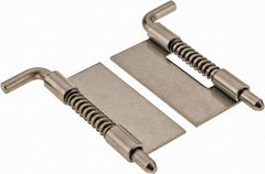 Made in USA - 7/8" Wide x 0.05" Thick, Spring Loaded Latch Hinge - Stainless Steel, Zinc Plated Finish - Caliber Tooling