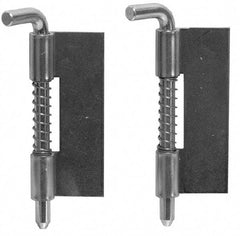 Made in USA - 1.12" Wide x 1/8" Thick, Spring Loaded Latch Hinge - Stainless Steel, Zinc Plated Finish - Caliber Tooling