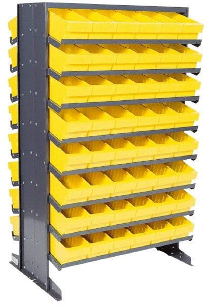 Quantum Storage - 800 Lb Capacity, 24" Deep x 36" Wide x 60" High, Steel Pick Rack - 2 Sides, 96 Blue Polystyrene Bins - Caliber Tooling