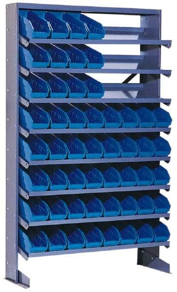 Quantum Storage - 400 Lb Capacity, 12" Deep x 36" Wide x 60" High, Steel Pick Rack - 1 Side, 32 Ivory Polyethylene/Polypropylene Bins - Caliber Tooling