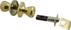 Value Collection - Bright Brass Passage Knob Lockset - 2-3/8" Back Set, 5-Pin Brass Tumbler Cylinder - Caliber Tooling