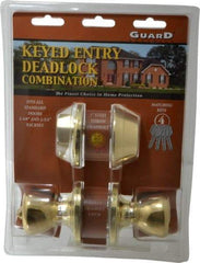 Value Collection - Bright Brass Entry Knob Lockset - 2-3/8" Back Set - Caliber Tooling