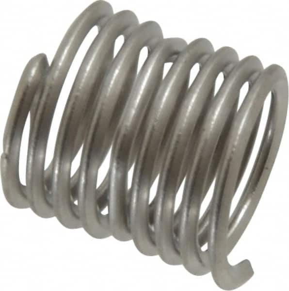 Heli-Coil - Single Insert, 1/4-28 UNF, 1-1/2D, Nitronic 60 Stainless Steel Screw Locking Insert - 8-1/4 Free Coils, 3/8 Inch Overall Length, 0.306 to 0.326 Inch Outside Diameter, with Tang - Exact Industrial Supply