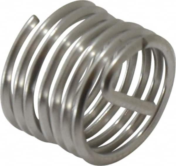 Heli-Coil - Single Insert, 3/8-24 UNF, 1D, Nitronic 60 Stainless Steel Screw Locking Insert - 6-7/8 Free Coils, 3/8 Inch Overall Length, 0.448 to 0.468 Inch Outside Diameter, with Tang - Exact Industrial Supply