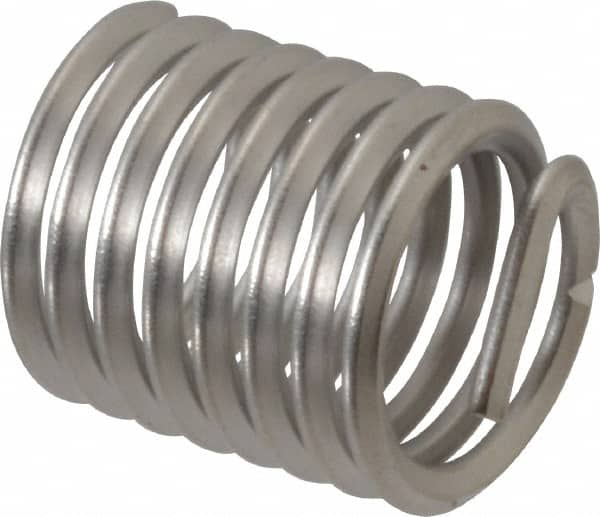 Heli-Coil - 1/2-13 UNC, 3/4" OAL, Free Running Helical Insert - 7-7/8 Free Coils, Tanged, Stainless Steel, 1-1/2D Insert Length - Exact Industrial Supply