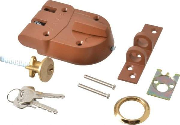 Yale - 1-1/8 to 2-1/4" Door Thickness, Brass Lacquer Finish, Jimmy Proof Rim Deadbolt - Rim Cylinder - Caliber Tooling