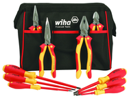 10 Piece - Insulated Pliers; Cutters; Slotted & Phillips Screwdrivers in Tool Box - Caliber Tooling