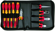 14 Piece - Insulated Pliers; Cutters; Slotted & Phillips Screwdrivers; in Zipper Carry Case - Caliber Tooling