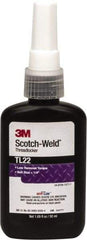 3M - 50 mL Bottle, Purple, Low Strength Liquid Threadlocker - Series TL22, 24 hr Full Cure Time, Hand Tool Removal - Caliber Tooling